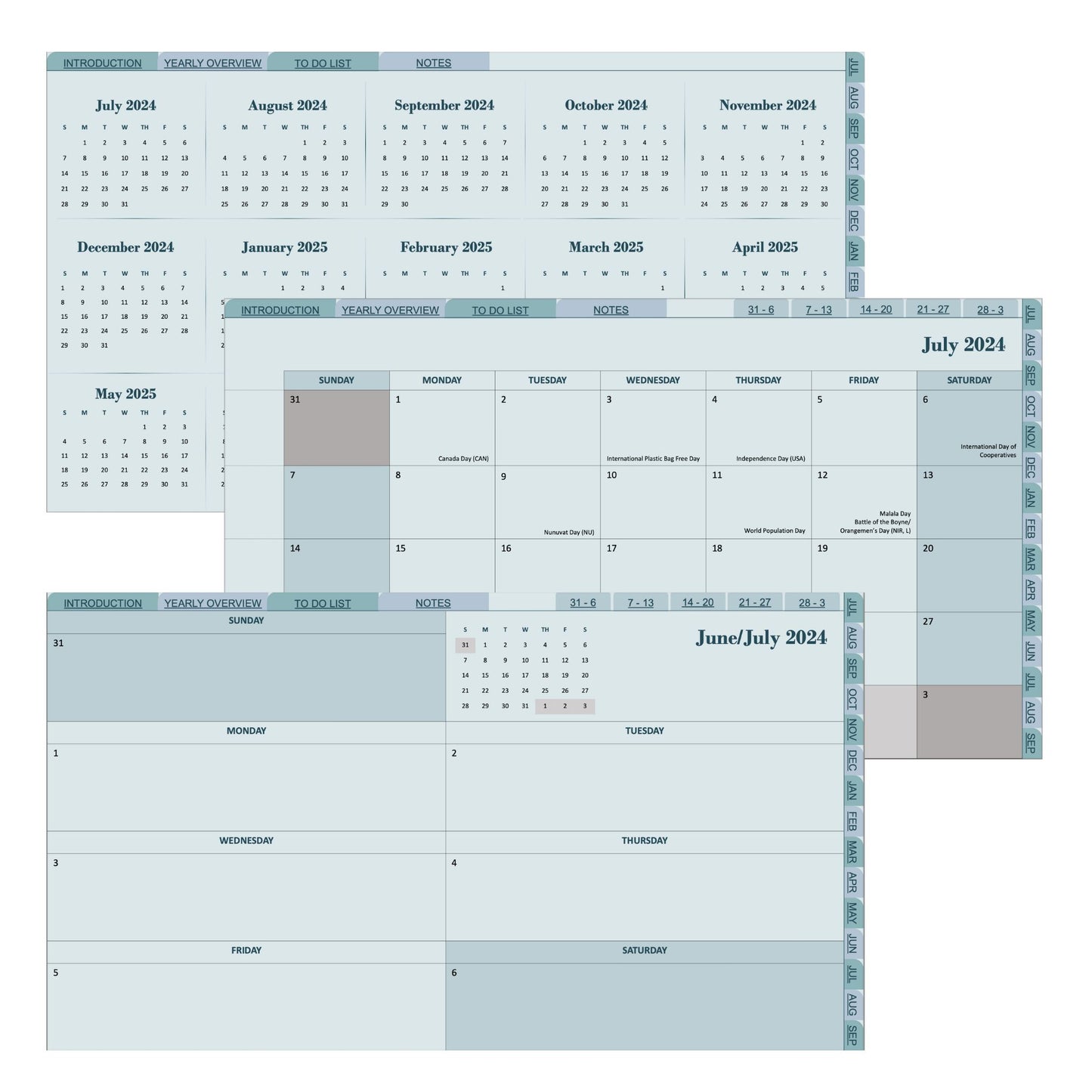 BLANK JULY 2024 - SEPTEMBER 2025 DIGITAL PLANNER [OCEANUS]